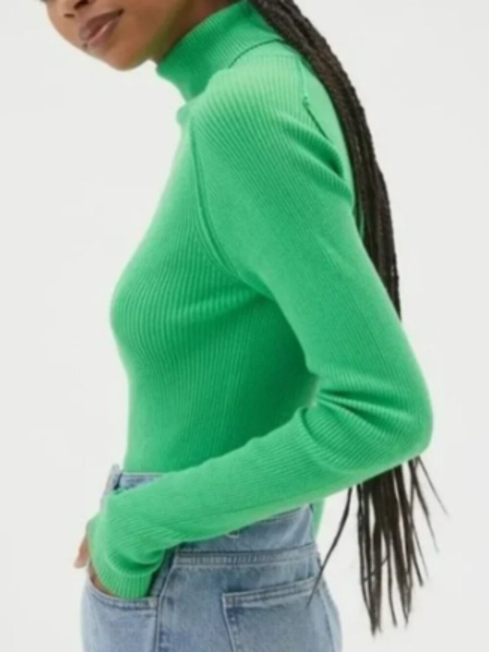 Urban Outfitters Daydream Baby Rib Turtleneck Green Sweater Size S - Picture 3 of 9